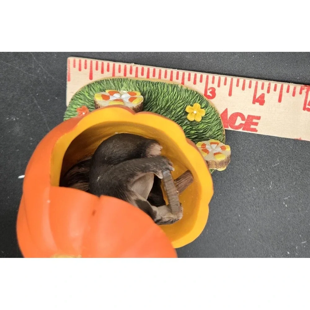 Fitz & Floyd Charming Tails Jack-O-Lantern Jalopy Halloween Pumpkin Candy Corn F